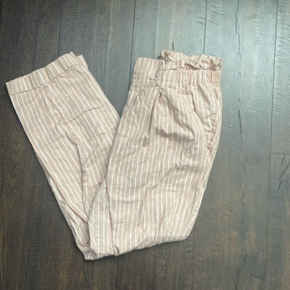 Sienna sky orange and white striped pants ￼